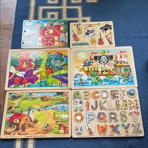 Melissa & Doug Vibrant Wooden Puzzle Collection 6 piece set